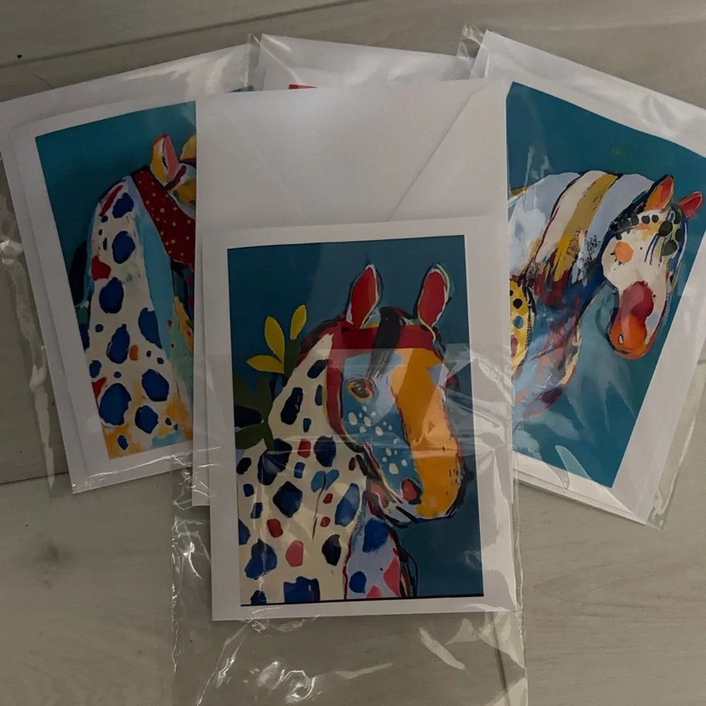 🎨 Horse Art Card Set V | Pop-Art Horses |Bold Colorful Stationery or Mini Prints